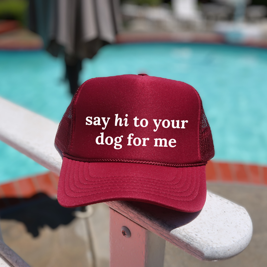 Trucker Hat - Maroon Say Hi