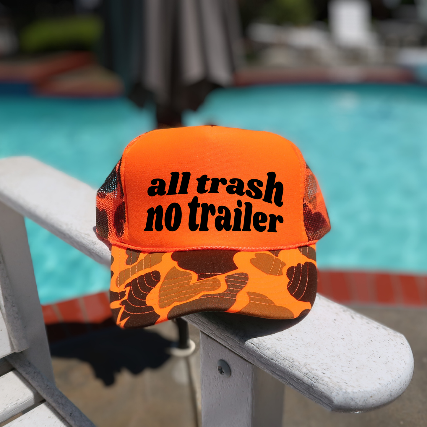 Trucker Hat - Orange All Trash No Trailer