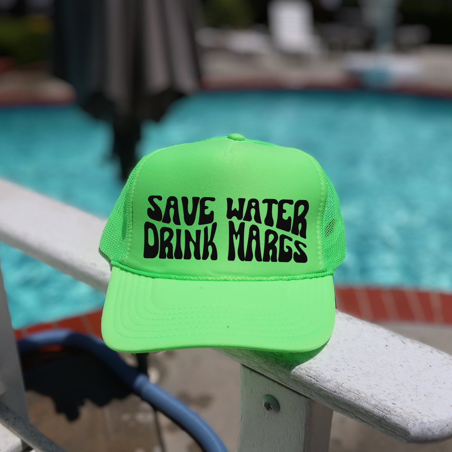 Trucker Hat - Green Save Water Drink Margs